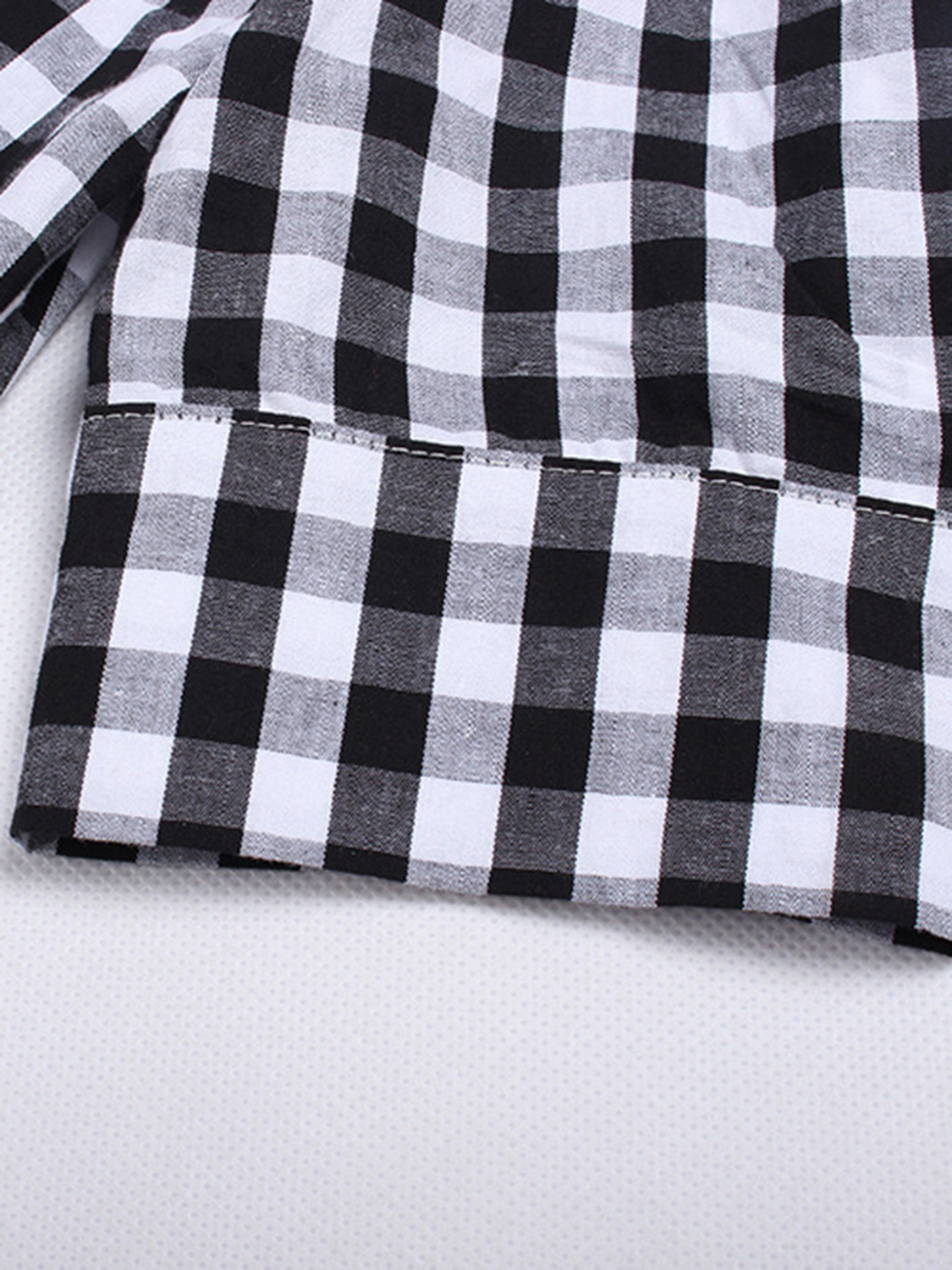Black Plaid Halter Button Placket Shirt | Choies