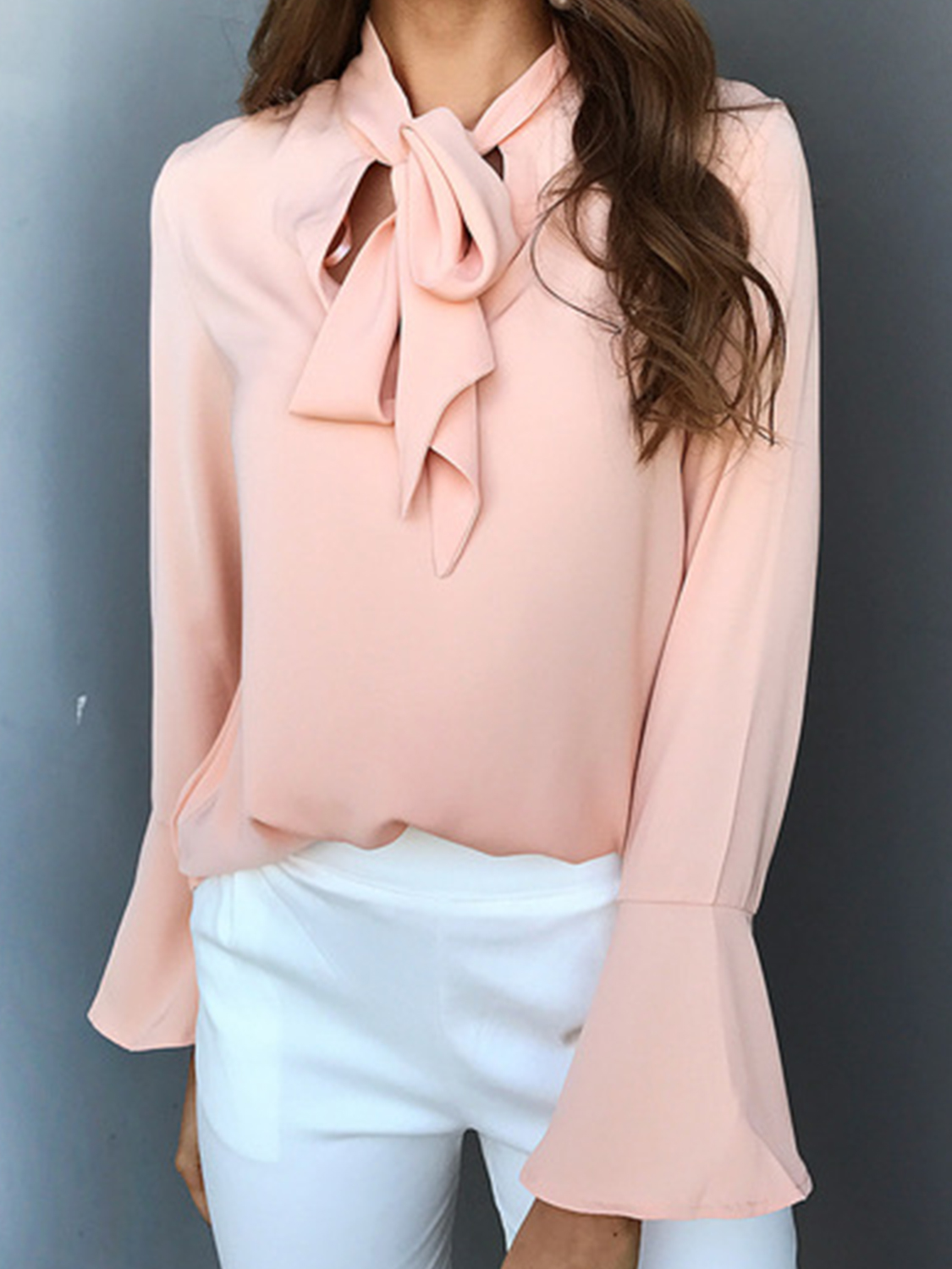 raglan sleeve tie front flare satin