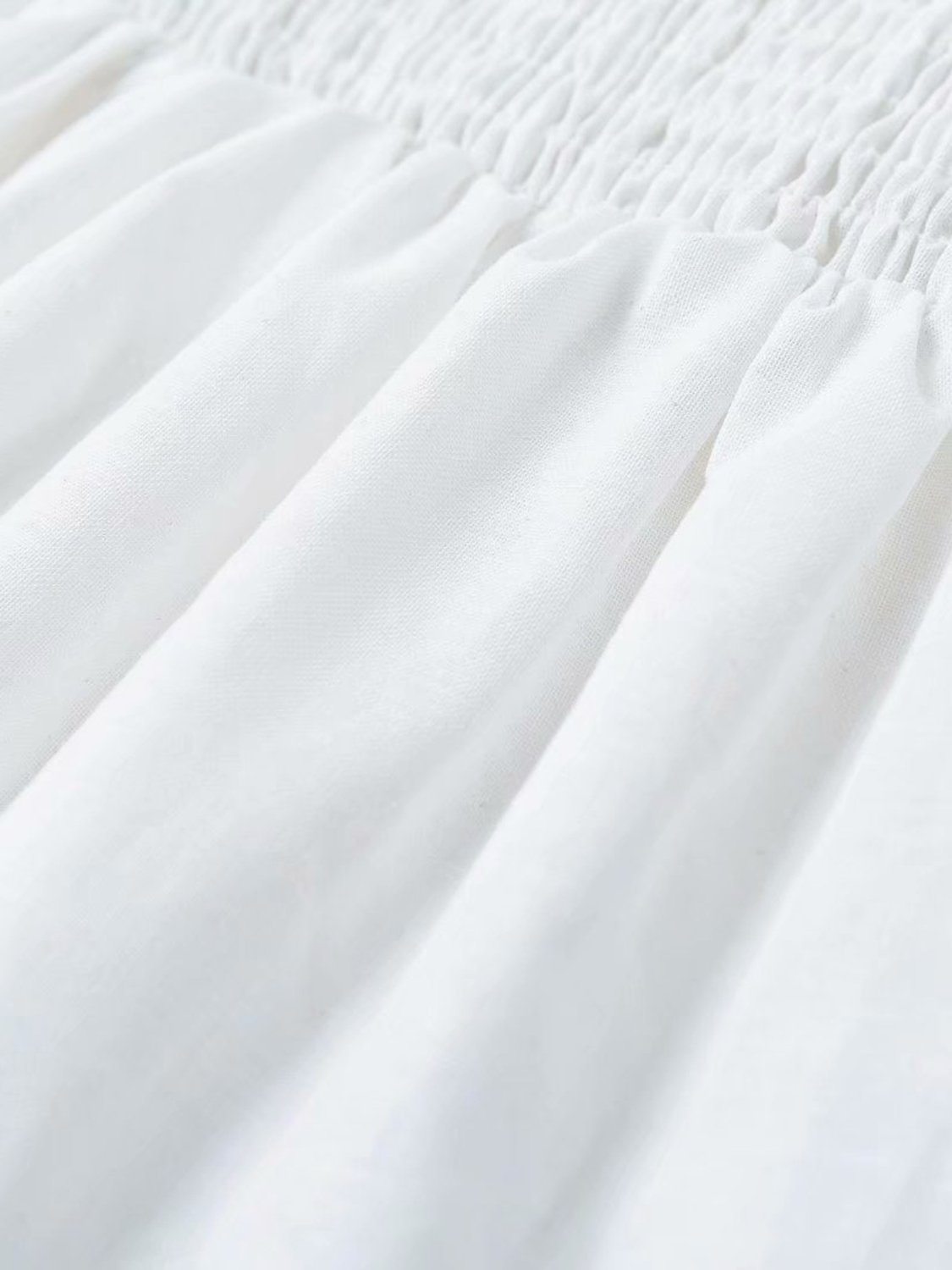White Ruched Detail Ruffle Hem Sleeveless Women Mini Dress | Choies