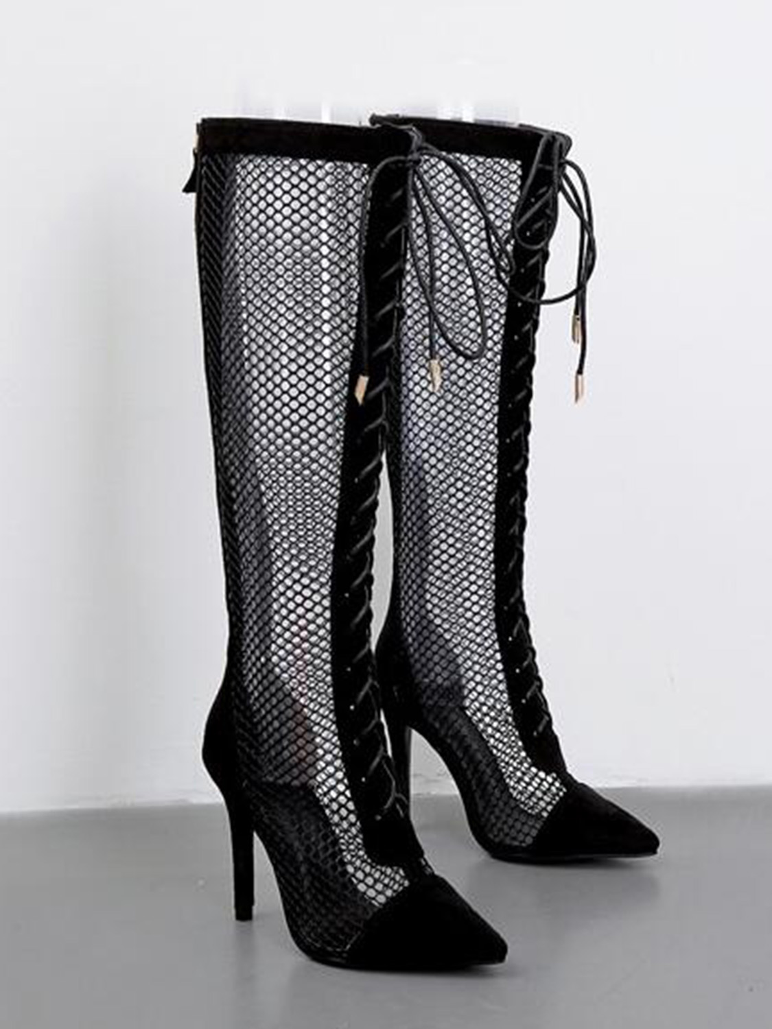 sheer thigh high boots