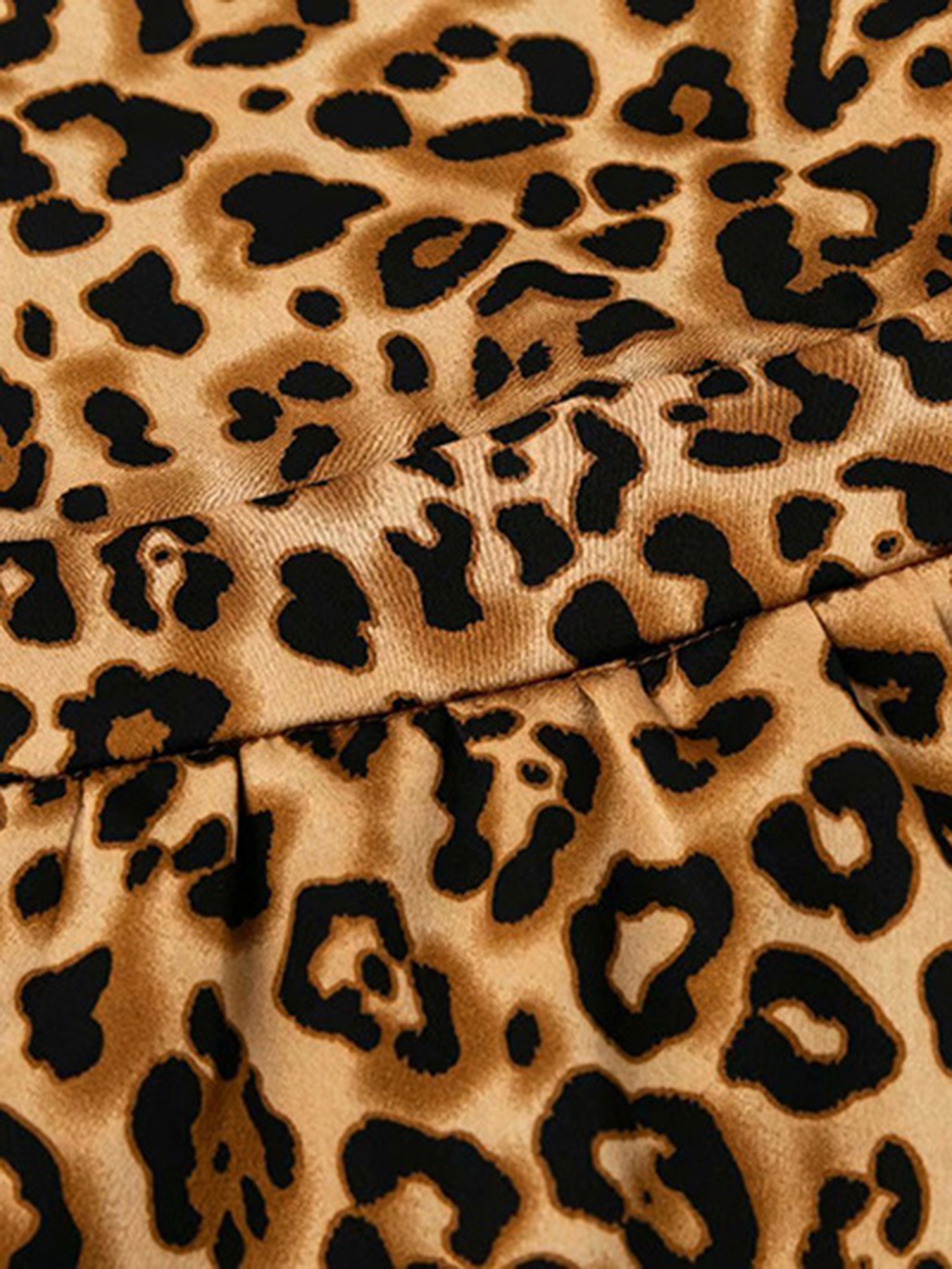 Brown Satin Look Leopard Print Sleeveless Jumpsuit | Choies