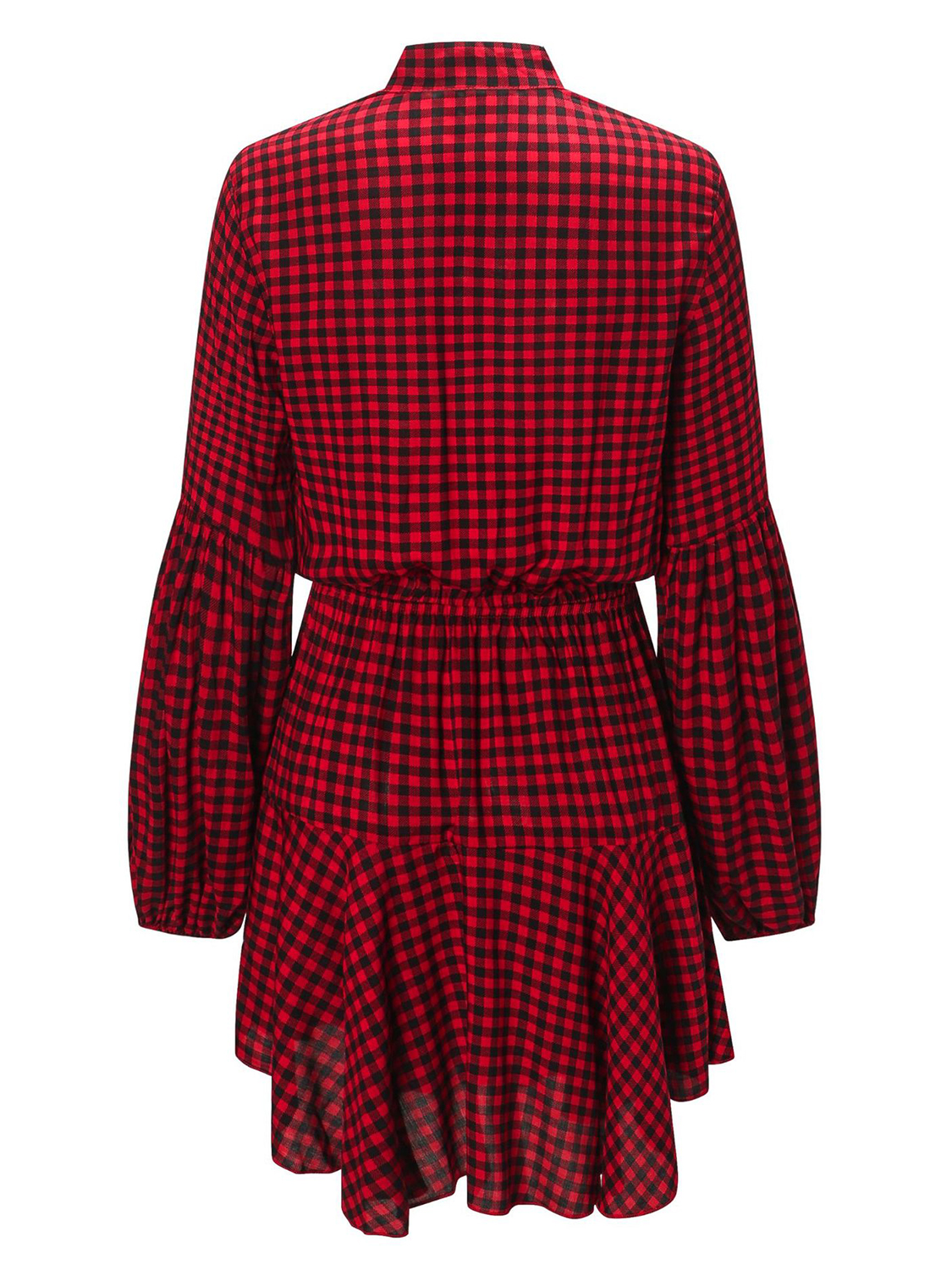 Red Plaid Christmas Long Sleeve Mini Dress Choies