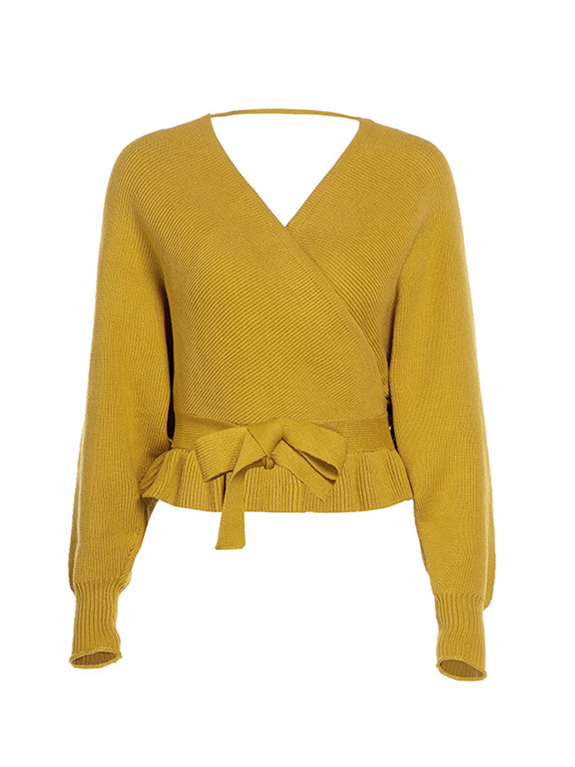 Butter Yellow V-Neck Knit Sweater