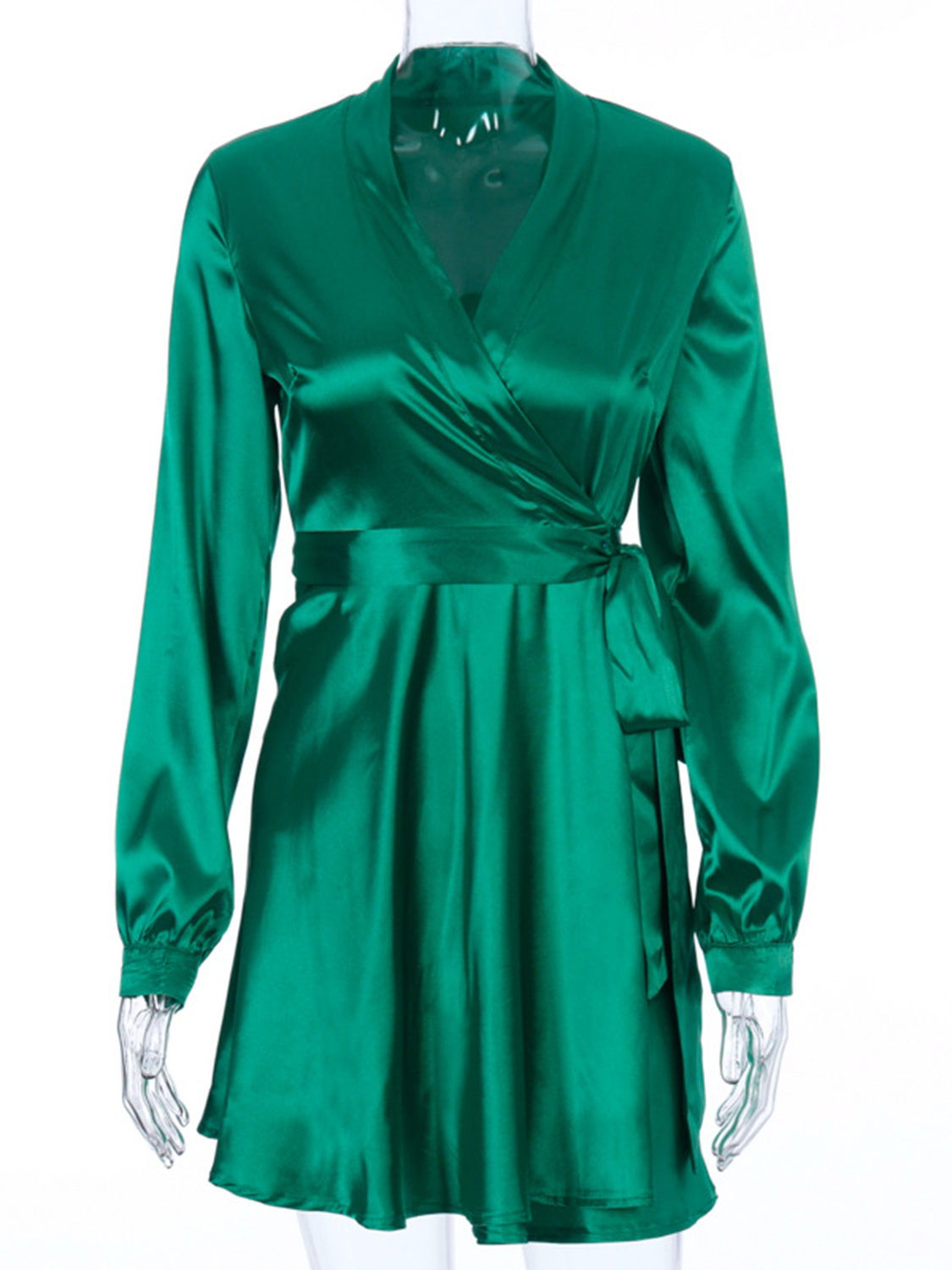 Isolde | V Neck Tie Waist Long Sleeve Maxi Dress