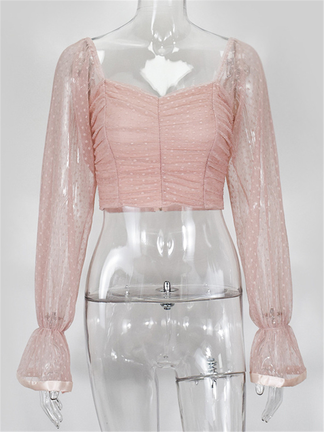 Canyon Cove Puff Sleeve Crop Top Floral Pink