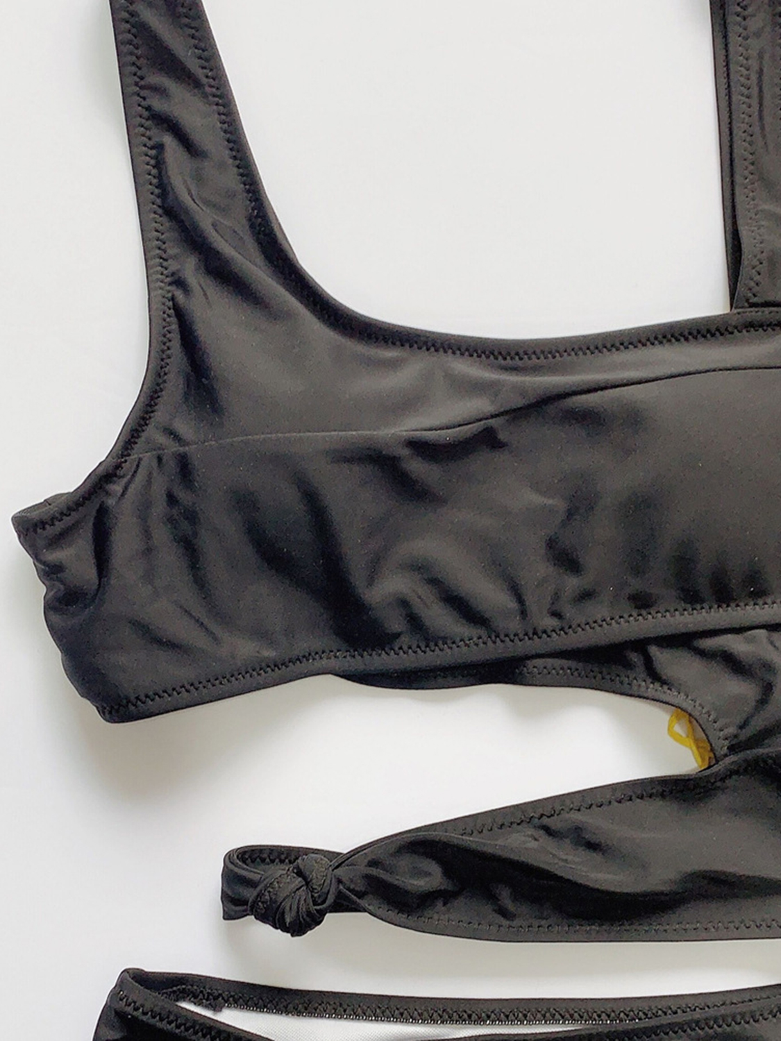 Black Cut Out Detail Swimsuit | Choies