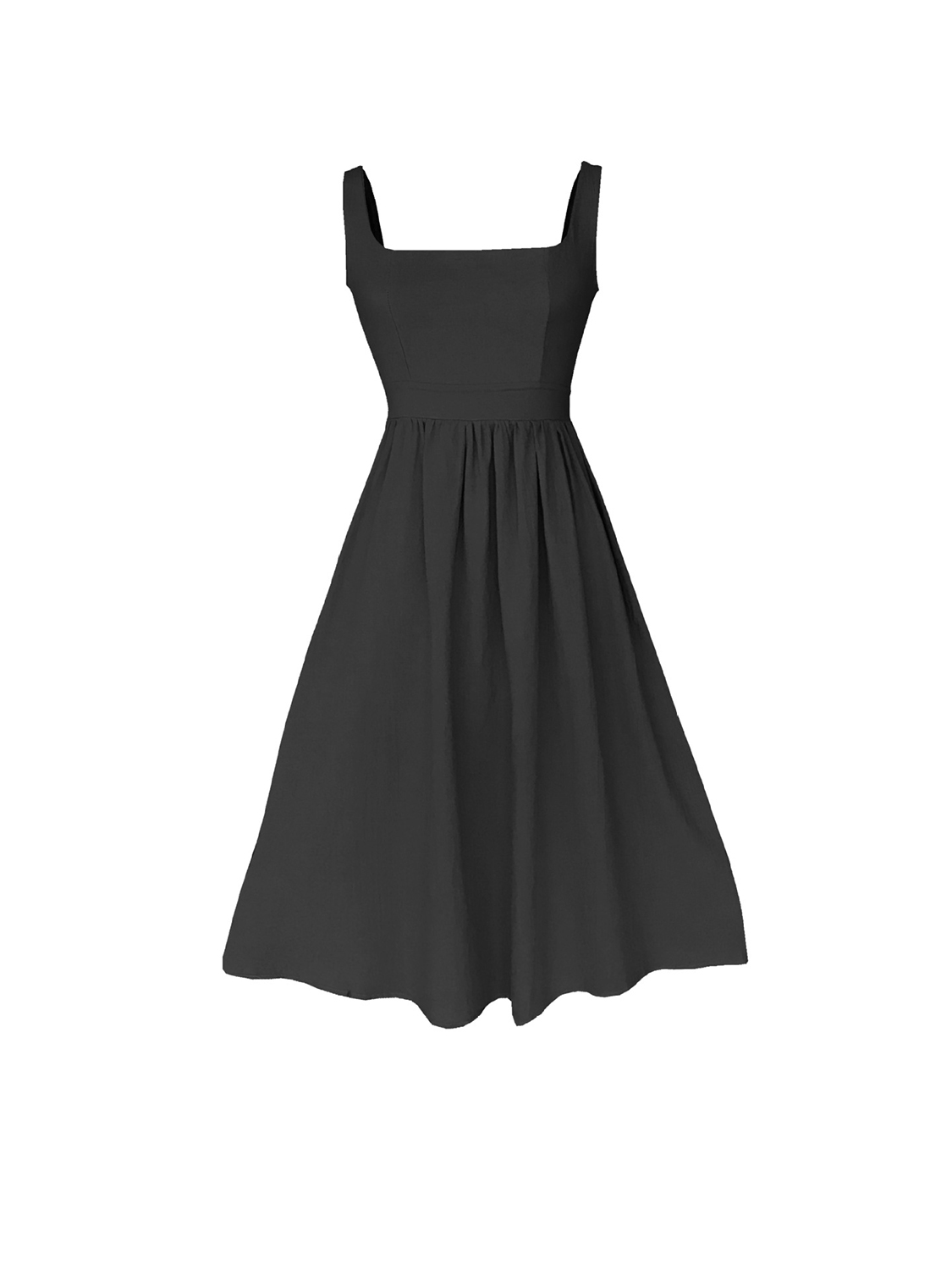 Black Open Back Midi Dress | Choies