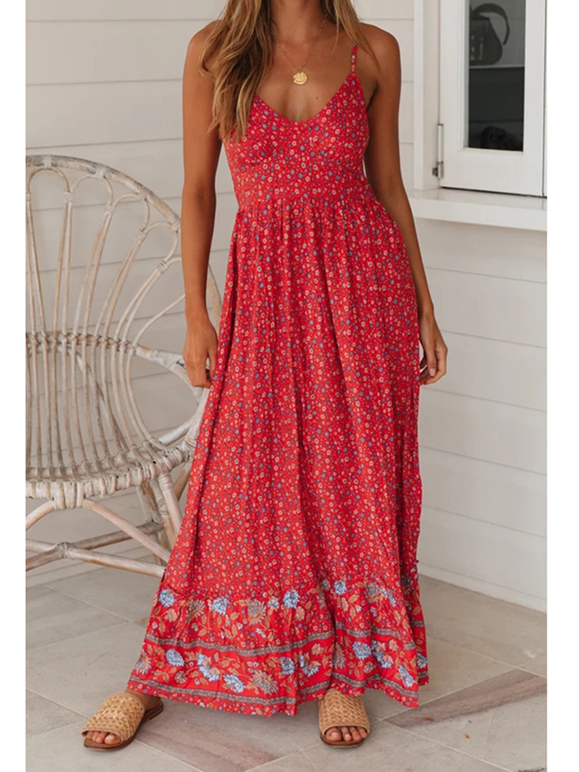 Floral Print Cami Maxi Dress
