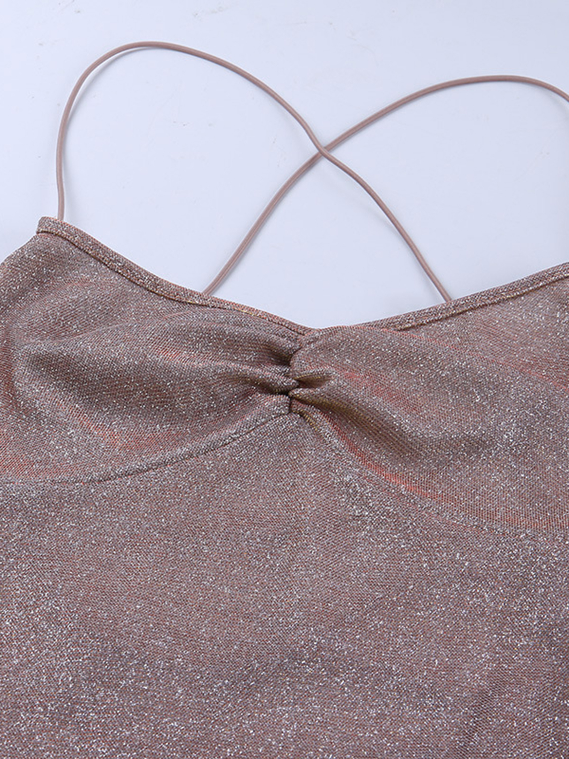 Lace v neck backless cami mini dress main image 1